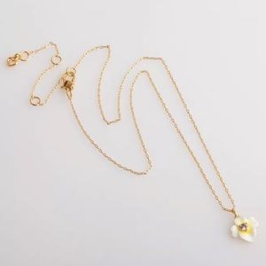Kate Spade Gold Mini White Flower Pendant Necklace